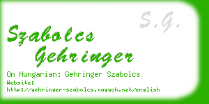 szabolcs gehringer business card